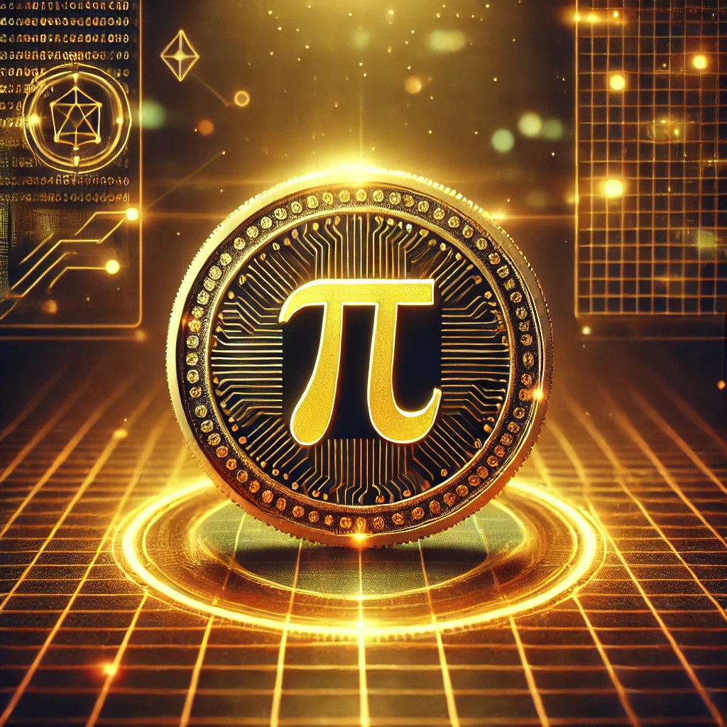 Pi coin in golden colour