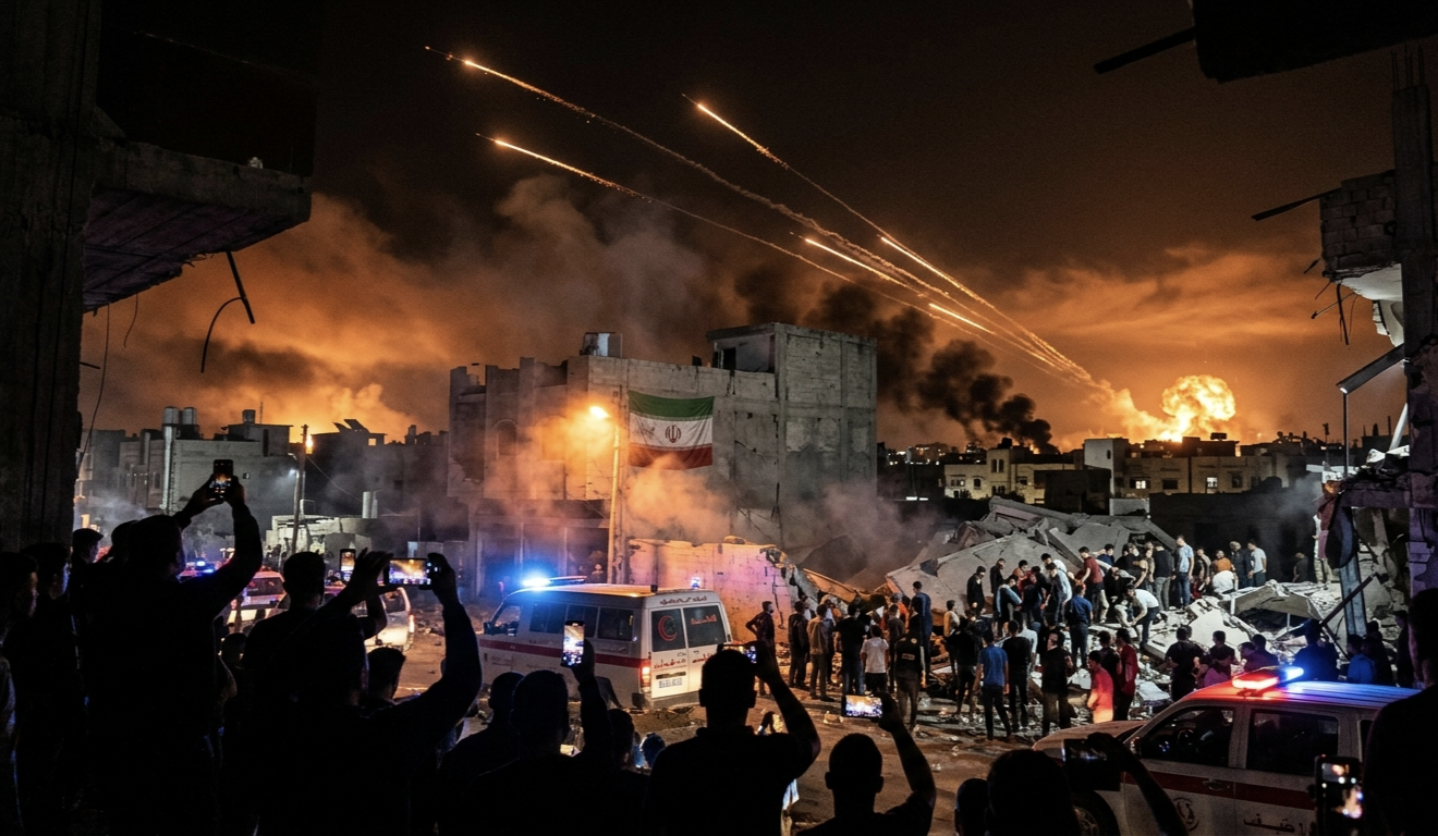 Iran War 2026 missile attack scene Middle East tension news