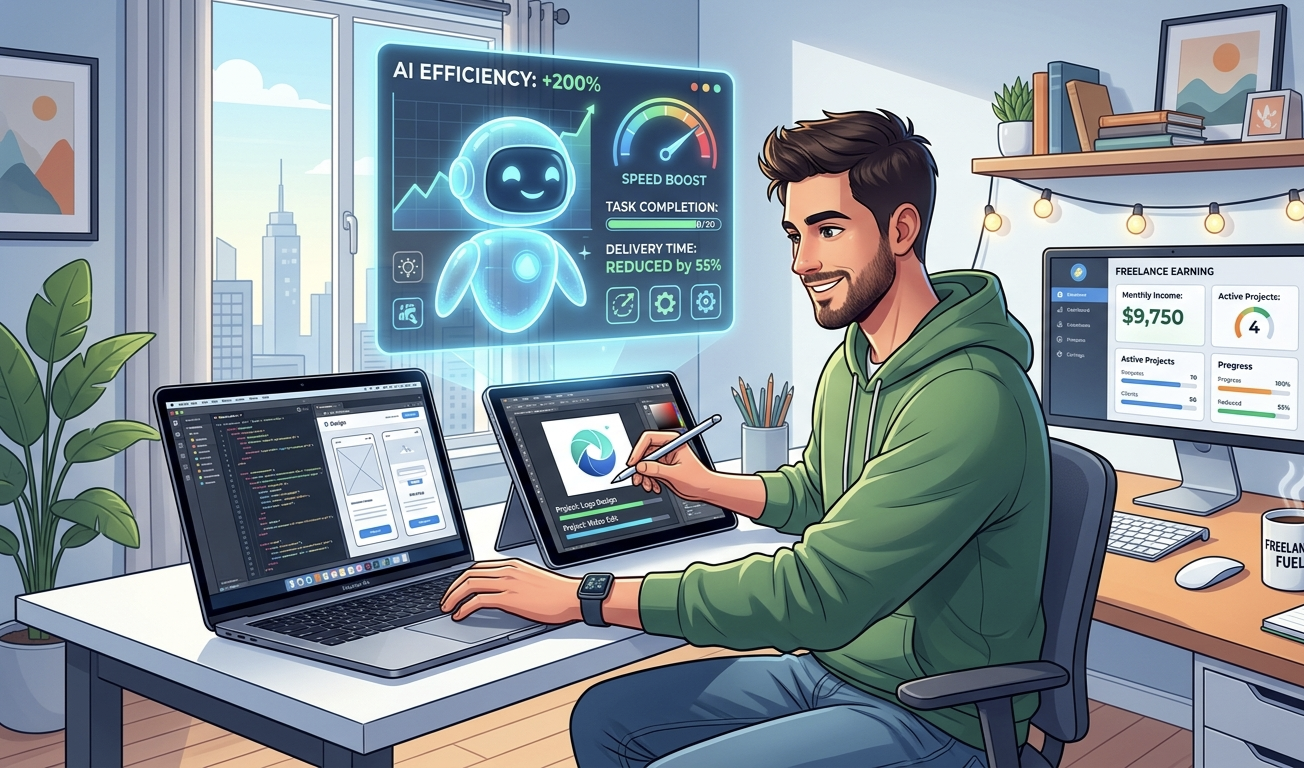 "AI tools से Freelancing में पैसे कमाना"