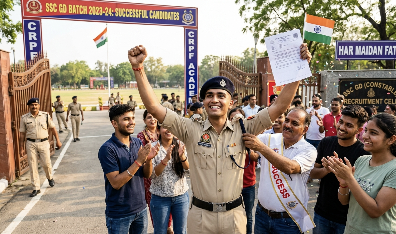 SSC GD selection success candidate celebration