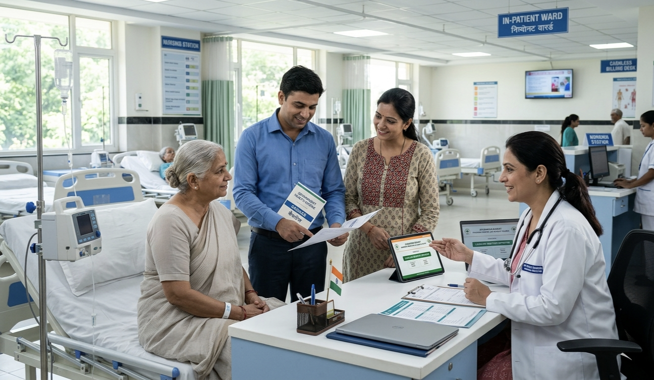 आयुष्मान भारत योजना से मुफ्त इलाज करवाते लोग